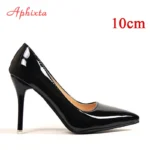 High-Heeled Pumps 10cm Wedding & Party Shoes (Size 33-50) - Black-10cm, 3