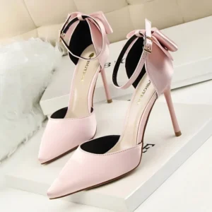 BIGTREE Frühling Design Dame Rosa High Heels Fliege Frauen Pumpen Sexy Spitz Kleid Party Schuhe Schuhe Größe 34-43