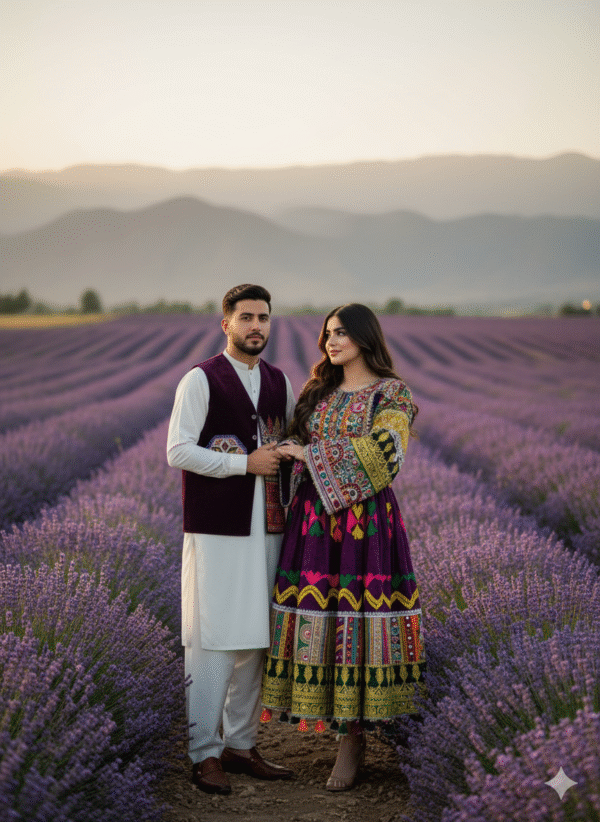 Short Gande Afghani – Bold Tradition in Royal Purple