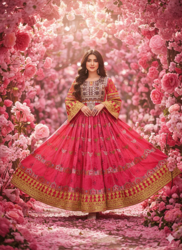 Stunning Pink Afghani Gand – Handcrafted for a Statement Look