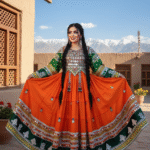 Orange & Green Gande Afghani – Celebration of Culture and Craft