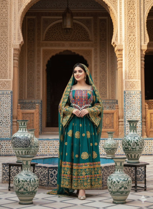 Handwoven Harmony: Afghan Green Collection