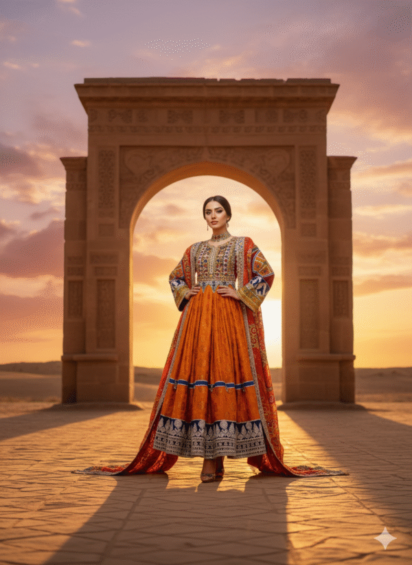 Sunlit Elegance: Handcrafted Afghani Gand