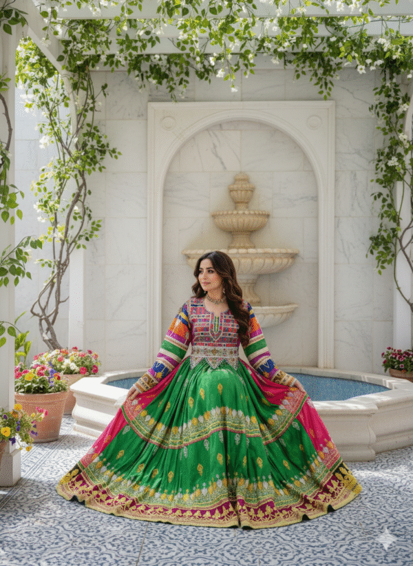 Evergreen Majesty: Handwoven Gand Afghani