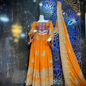 Golden Heritage: The Afghani Gand in Warm Orange