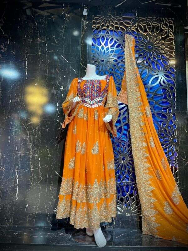 Golden Heritage: The Afghani Gand in Warm Orange