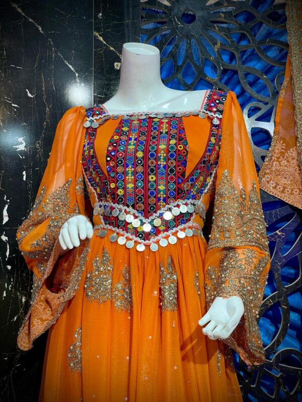 Golden Heritage: The Afghani Gand in Warm Orange - Image 4