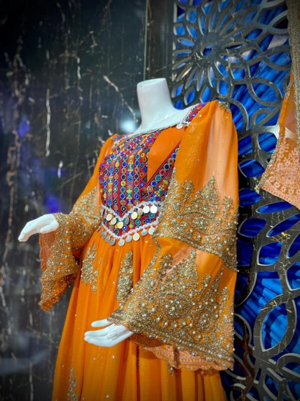 Golden Heritage: The Afghani Gand in Warm Orange - Image 3