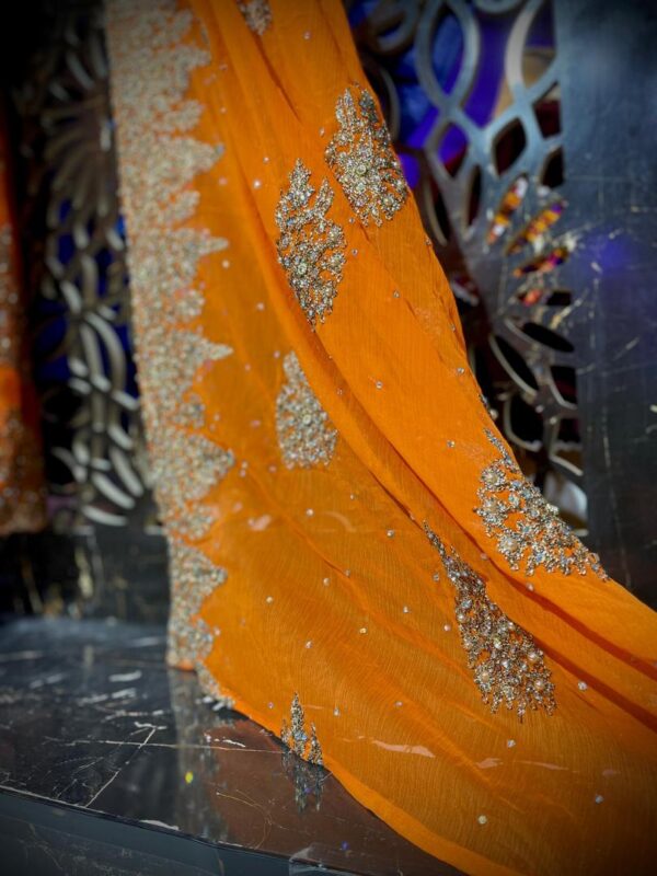 Golden Heritage: The Afghani Gand in Warm Orange - Image 2