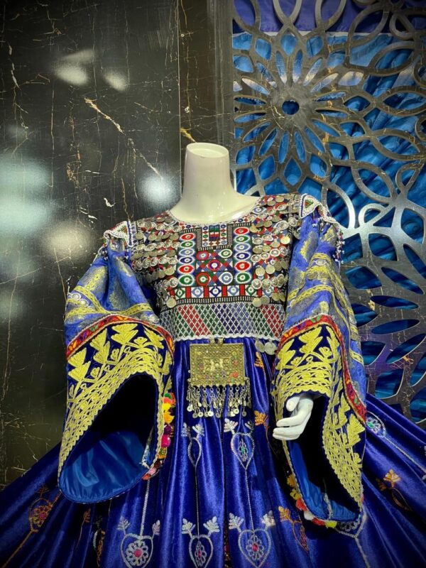 Blue Serenity: Artisan Afghan Fabric - Image 2